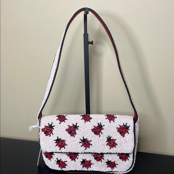 Handcrafted In India Handbags - Handcrafted In India | Beaded Ladybug Shoulder Bag 🐞